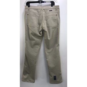 Pouttana Vintage 80’s Suede Front Striped Back Beige Pants Jeans Stretch Size 7